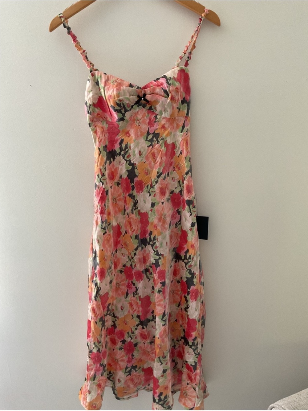 Lulu's Floral Midi Slip Dress in Pink, Coral, Yellow - Picture 5 of 12